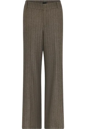 C.ro Spodnie, Kobieta, brązowy, 2XL, Poliester, Szerokie spodnie