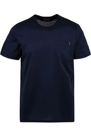 MOORER Koszulki, Mężczyzna, Niebieski, M, Niebieskie T-shirty i Pola