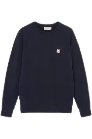 Maison Kitsuné Bluzy, Mężczyzna, Niebieski, S, Stylowy Sweter