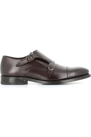 HENDERSON BARACCO Buty, Mężczyzna, brązowy, 43 EU, Brązowe płaskie buty z podwójną klamrą