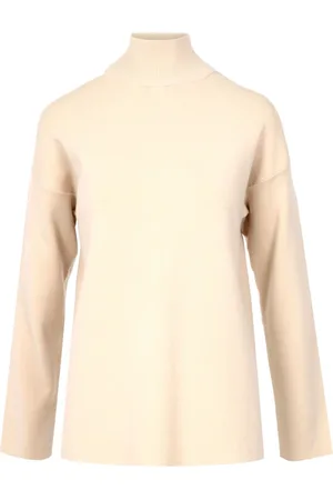 Kaos Swetry, Kobieta, Beżowy, S, Len, Turtlenecks