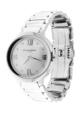 Baume et Mercier Akcesoria, Kobieta, Szary, ONE SIZE, Damski Stalowy Zegarek Kwarcowy, Kształt Okrągły, 30mm