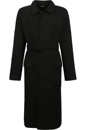 Dolce & Gabbana Płaszcze, Mężczyzna, Czarny, M, Klasyczna Wełniana Parka dla Mężczyzn