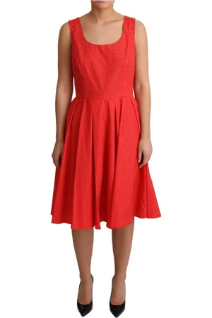 Dolce & Gabbana Sukienki, Kobieta, Czerwony, S, Czerwona sukienka dzienne w kropki