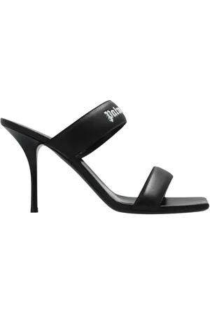 Palm Angels Buty, Kobieta, Czarny, 37 EU, Skóra, Klapki na obcasie
