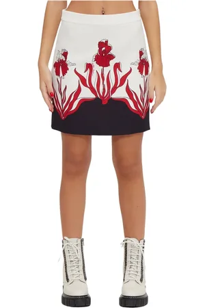 Moschino Spódnice, Kobieta, Wielobarwność, S, Mini Spódnica z Kwiatowym Detalem