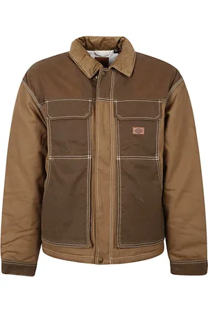 Dickies Kurtki, Mężczyzna, Beżowy, M, Kurtka Lucas z Woskowanymi Kieszeniami