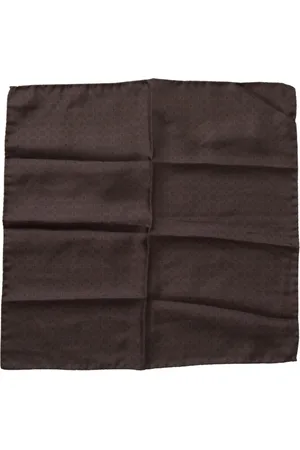 Dolce & Gabbana Akcesoria, Mężczyzna, brązowy, ONE SIZE, Wzorzysty Jedwabny Chustka Szal