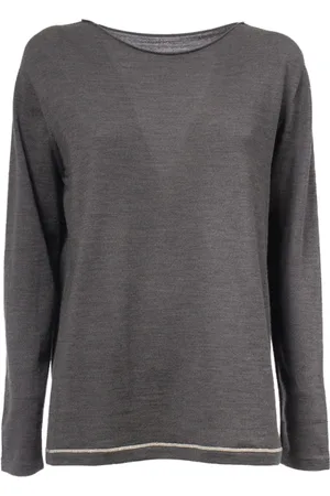LE TRICOT PERUGIA Swetry, Kobieta, Szary, S, Sweter z czystej wełny z detalami Lurex