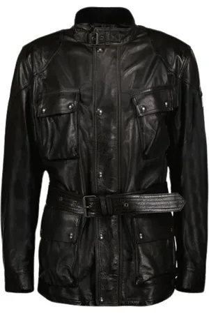 Belstaff Kurtki, Mężczyzna, Czarny, M, Skóra, Kurtka Trailmaster