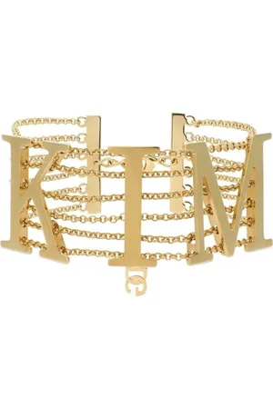 Dolce & Gabbana Akcesoria, Kobieta, Beżowy, ONE SIZE, Złoty Naszyjnik Kim Choker