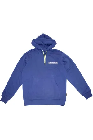 Napapijri Bluzy, Mężczyzna, Niebieski, M, Bluza z Bawełny Luźny Krój