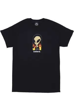 Thrasher Koszulki, Mężczyzna, Czarny, S, Believe Tee X AWS Czarna Streetwear