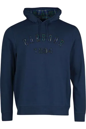Barbour Bluzy, Mężczyzna, Niebieski, L, Affiliate Popover Hoodie - Ciepły i Wygodny