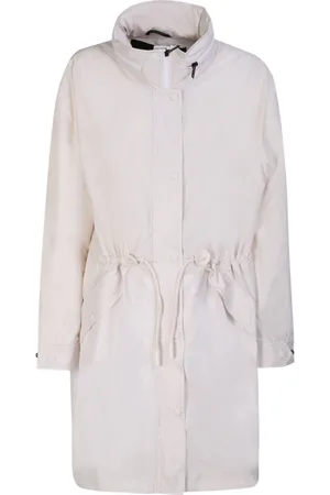 Moose Knuckles Płaszcze, Kobieta, Biały, M, Elegancki Kremowy Płaszcz Trench