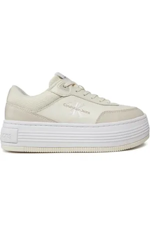 Calvin Klein Buty, Kobieta, Beżowy, 38 EU, Płaskie Niskie Trampki dla Kobiet