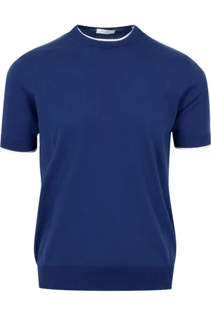 Paolo Pecora Koszulki, Mężczyzna, Niebieski, S, T-shirt