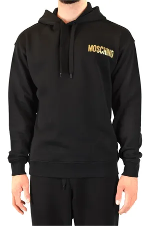 Moschino Bluzy, Mężczyzna, Czarny, L, Elegancki Sweter z Kapturem