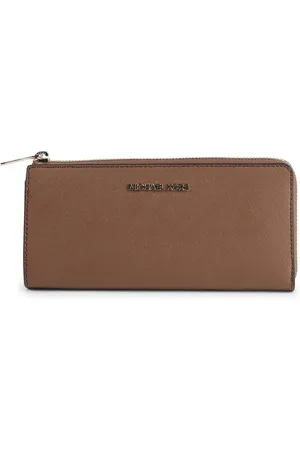 Michael Kors Akcesoria, Kobieta, brązowy, ONE SIZE, Skórzany Portfel na Zamek