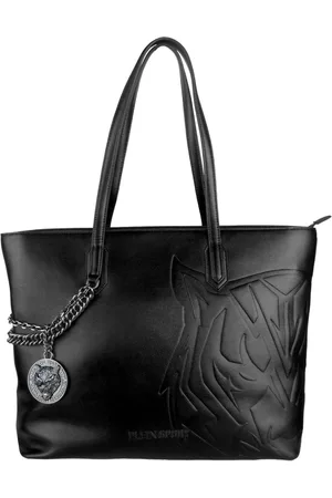 Philipp Plein Torebki, Kobieta, Czarny, ONE SIZE, Czarna Torba na Ramię z Łańcuchem z Ekoskóry