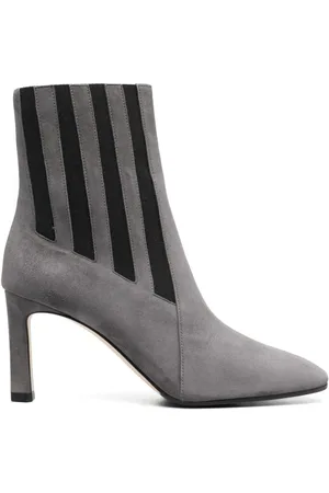 Sergio Rossi Buty, Kobieta, Szary, 36 EU, Zamsz, Szare Elastyczne Zamszowe Botki T8
