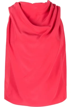 Lanvin Koszulki, Kobieta, Czerwony, M, Luksusowy różowy jedwabny top bez rękawów
