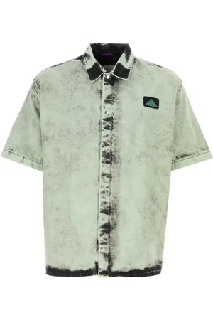 OAMC Koszule, Mężczyzna, Szary, M, Denim, Short Sleeve Shirts