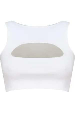 Dsquared2 Koszulki, Kobieta, Biały, L, Bawełna, Stylowy Top Bez Rękawów