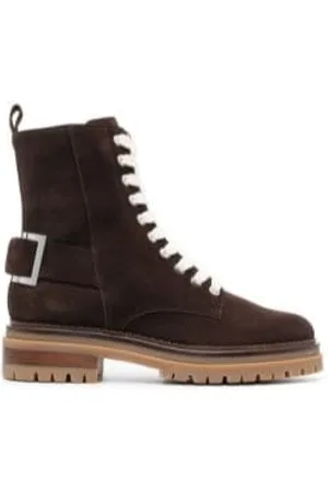 Sergio Rossi Buty, Kobieta, brązowy, 35 EU, Zamsz, Lace-Up Zamszowe Botki