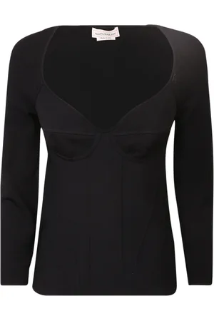 Alexander McQueen Koszulki, Kobieta, Czarny, M, Szczegółowy Zestaw Bra Top