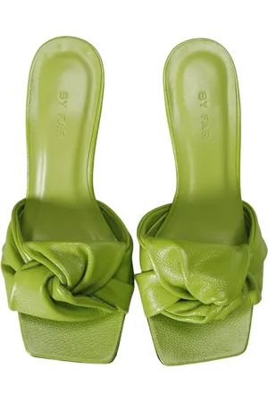 By Far Buty, Kobieta, Zielony, 37 EU, Podnieś swój styl z wysokimi sandałami na obcasie
