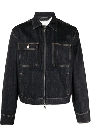 Alexander McQueen Kurtki, Mężczyzna, Niebieski, L, Denim, Niebieska Kurtka z Różnymi Kieszeniami