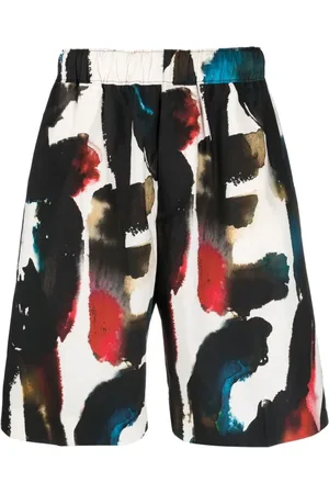 Alexander McQueen Szorty, Mężczyzna, Wielobarwność, M, Logo-Print Shorts Multi Colour