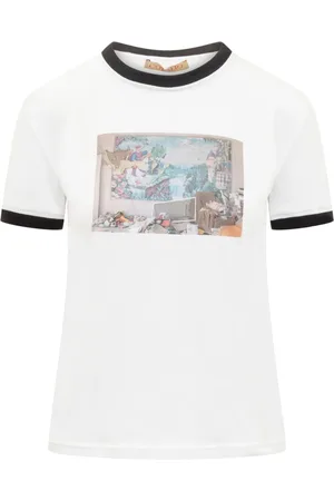CORMIO Koszulki, Kobieta, Biały, M, Koszulka z nadrukiem Crew Neck