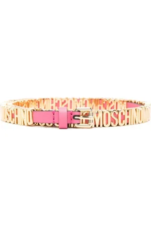 Moschino Akcesoria, Kobieta, Fioletowy, M, Różowy Różowy/Złoty Pasek Skórzany