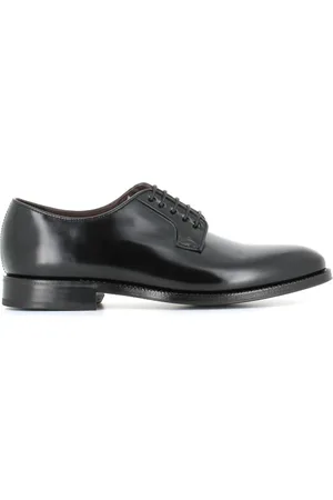 Green george Buty, Mężczyzna, Czarny, 42 EU, Czarne szczotkowane skórzane buty Derby