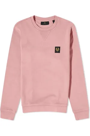 Belstaff Bluzy, Mężczyzna, Różowy, S, Bawełna, Klasyczny Czarny Sweter z Bawełny z Wiązaniem z Tyłu