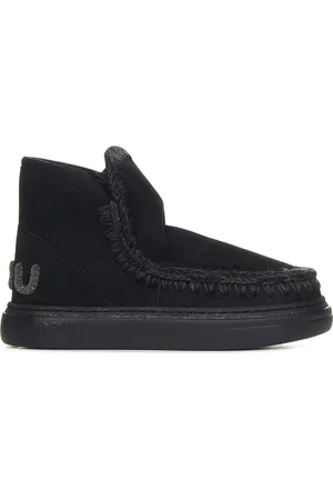 Mou Buty, Kobieta, Czarny, 38 EU, Czarne Slip-on Sneakersy z Logo ze Brokatem
