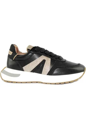 Alexander Smith Buty, Kobieta, Czarny, 40 EU, Czarne/Złote Skórzane Sneakersy