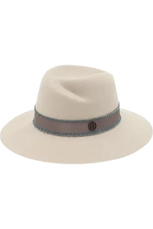 Le Mont St Michel Akcesoria, Mężczyzna, Beżowy, ONE SIZE, Wełna, Dekorowany Bawełniany Kapelusz Grosgrain