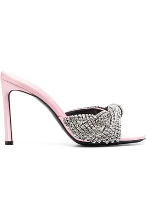 Sergio Rossi Buty, Kobieta, Szary, 39 EU, Rose Pink Crystal Mules