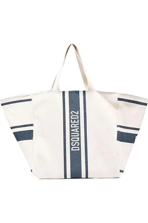 Dsquared2 Torebki, Kobieta, Beżowy, ONE SIZE, Bawełna, Bawełniana torba tote z logo