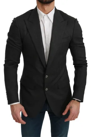 Dolce & Gabbana Kurtki, Mężczyzna, Szary, S, Nylon, Marynarka APOLI o wąskim kroju - Nowa z metkami
