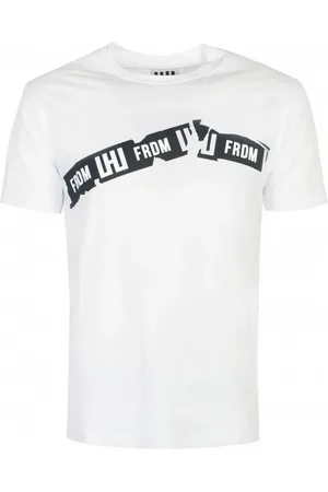 Les Hommes Koszulki, Mężczyzna, Biały, S, Męska T-shirt z Okrągłym Dekoltem