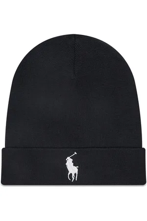 Ralph Lauren Akcesoria, Mężczyzna, Czarny, ONE SIZE, Czarna Dzianinowa Czapka