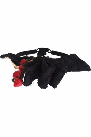 Dolce & Gabbana Akcesoria, Kobieta, Czarny, ONE SIZE, Czarny ozdobiony kryształowy opaska diademowa