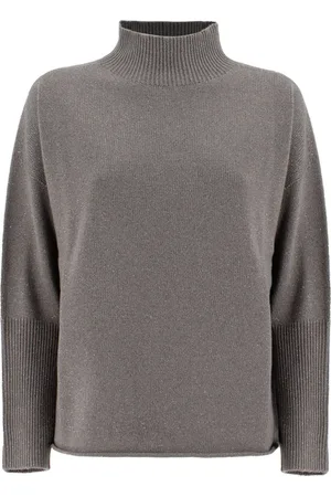 LE TRICOT PERUGIA Swetry, Kobieta, Szary, L, Len, Turtlenecks
