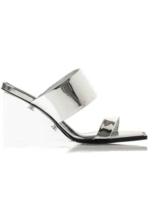 Alexander McQueen Buty, Kobieta, Szary, 37 EU, Geometryczne mules na obcasie