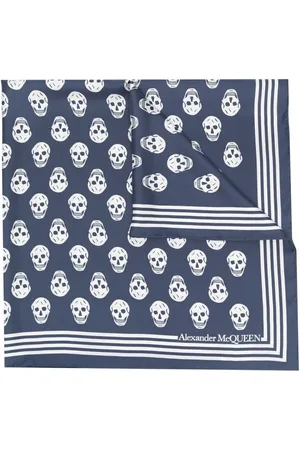 Alexander McQueen Akcesoria, Mężczyzna, Niebieski, ONE SIZE, Silky Scarves