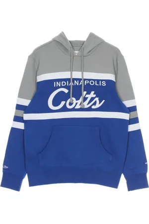 Mitchell & Ness Bluzy, Mężczyzna, Niebieski, S, Bluza z kapturem